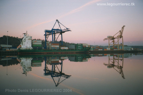 Cork harbour boats and cranes