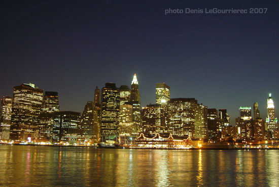 newyork at night. Manhattan by night seen from