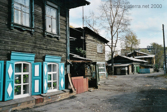 irkutsk wooden houses street