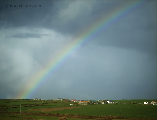 rainbow green fields ireland