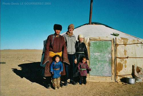 Host family in the Gobi